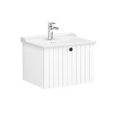 Vitra Root Groove 69359 Lavabo Dolabı, Tek Çekmeceli, 60 Cm, Mat Beyaz, Klasik Lavabolu